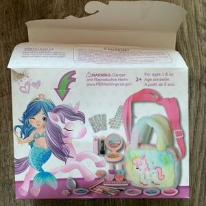 Kids Makeup Play Set With Fluffy Unicorn Bag With Handles